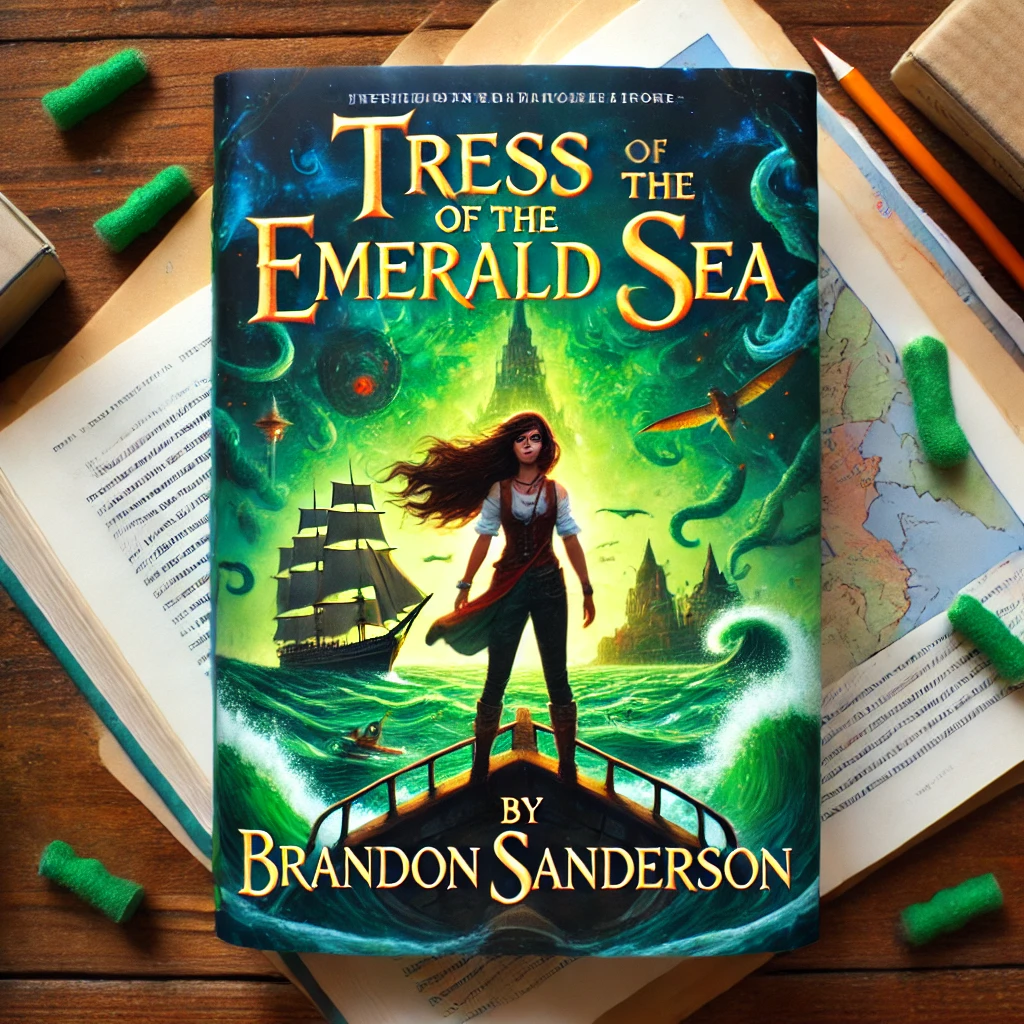 alternative book cover for "Tress of the Emerald Sea" by Brandon Sanderson