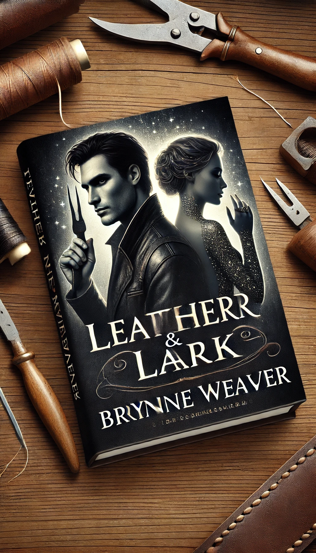 alternative book cover for "Leather & Lark" by Brynne Weaver