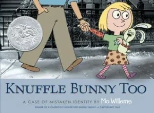 Featured image for Zusammenfassung von 'Knuffle Bunny Too: Ein Fall von Verwechslung' von Mo Willems